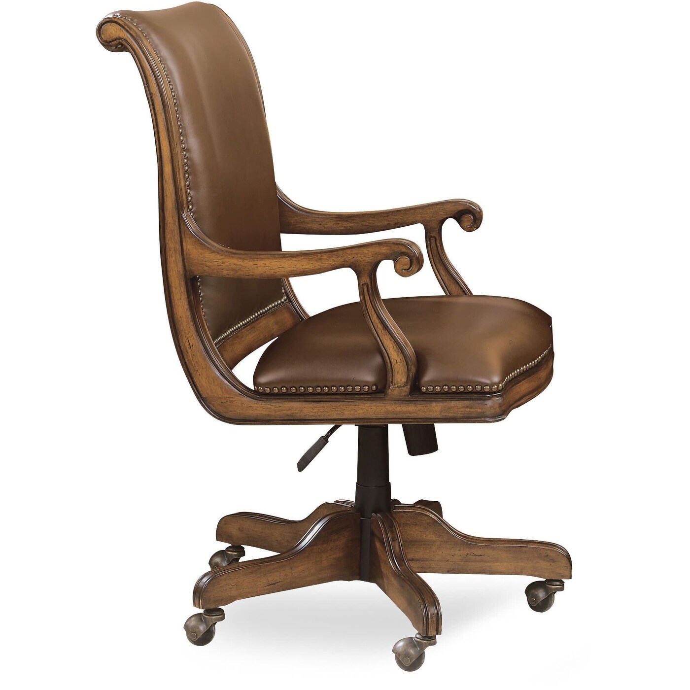 Hooker Furniture Cherry Wood and Leather Office Chair from the