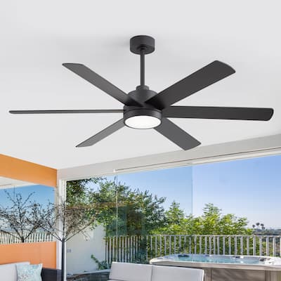 60" Reversible 10-Blade LED Ceiling Fan with Light and Remote