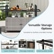 preview thumbnail 8 of 18, Costway Outdoor Bar Cart with Tempered Glass Top Storage Cabinet & 8 - See Details