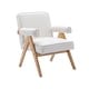 preview thumbnail 14 of 13, Fabric Leisure Chair with Solid Wood Armrest and Feet