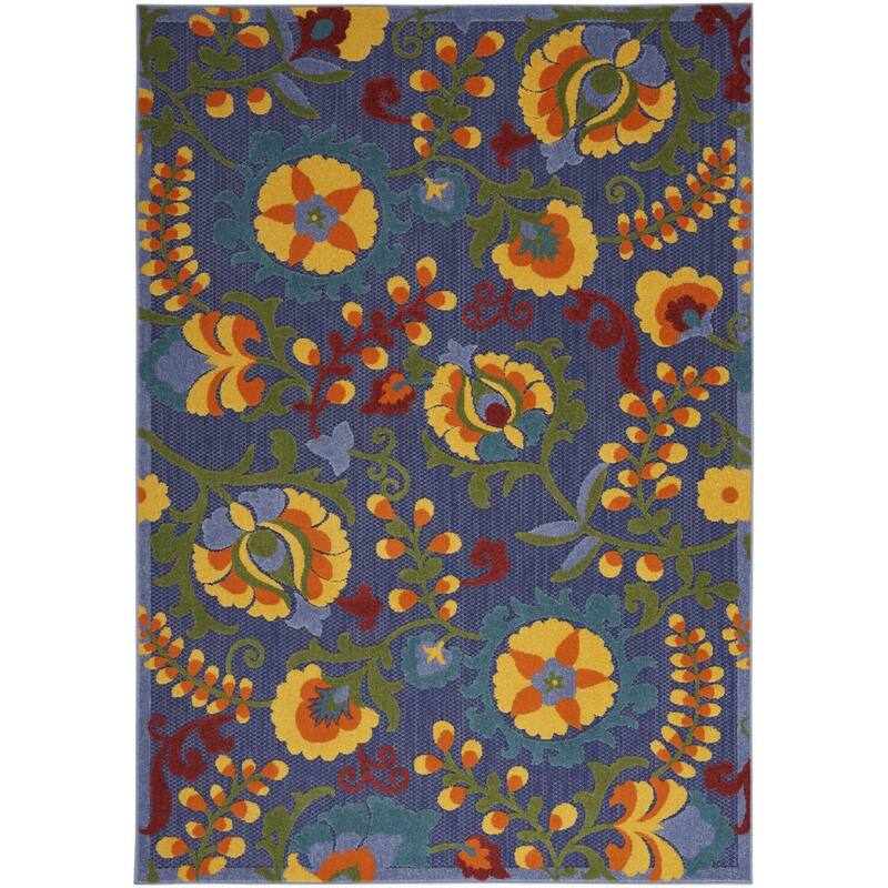 HomeRoots Contemporary Rectangle Outdoor Rug - 4' X 6'