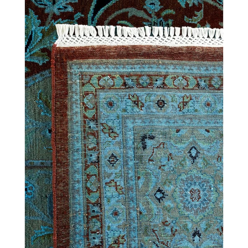 Overton Hand Knotted Wool Vintage Inspired Modern Contemporary Overdyed Beige Area Rug - 10' 1" x 14' 5"
