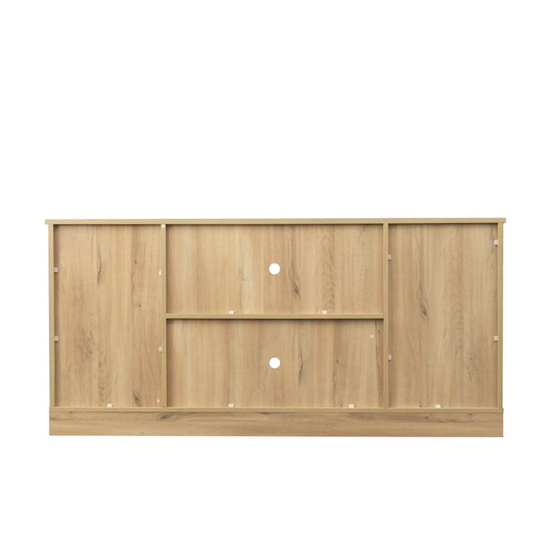 Wooden Sliding Barn Door TV Stand,Storage Cabinet with Adjustable Shelves