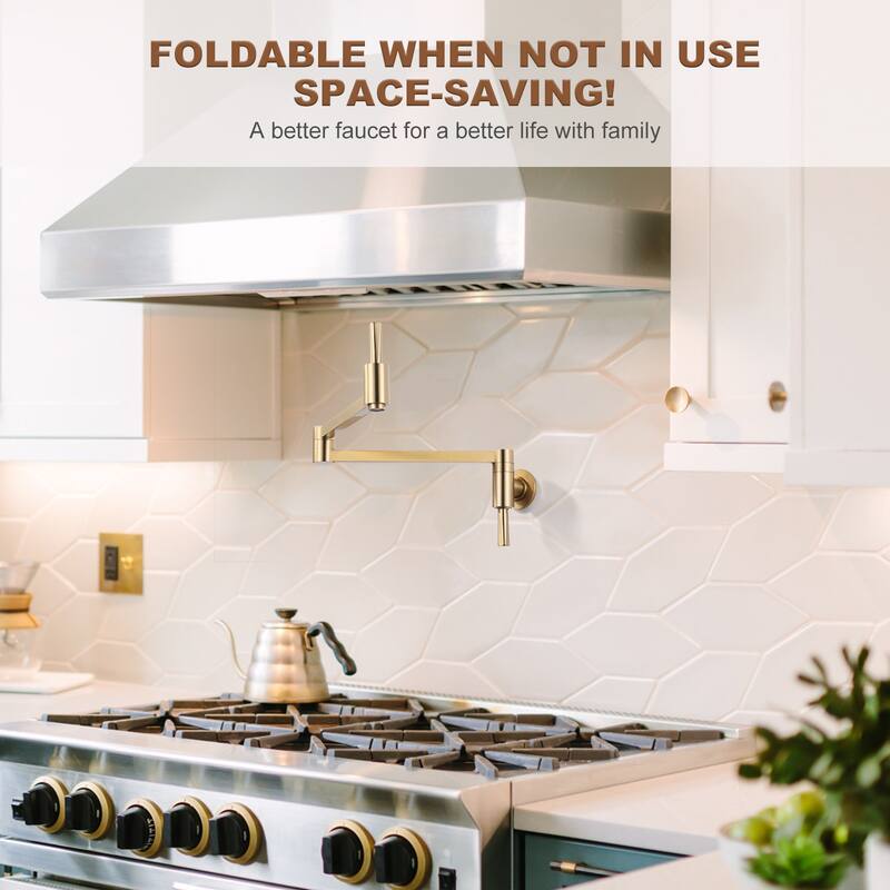 WOWOW Wall Mount Pot Filler Kitchen Faucet