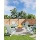 preview thumbnail 32 of 38, Folding Adirondack Chair, Outdoor Wooden Lounge Chair, Modern Lounger Adirondack Chair Ergonomic Extended Backrest