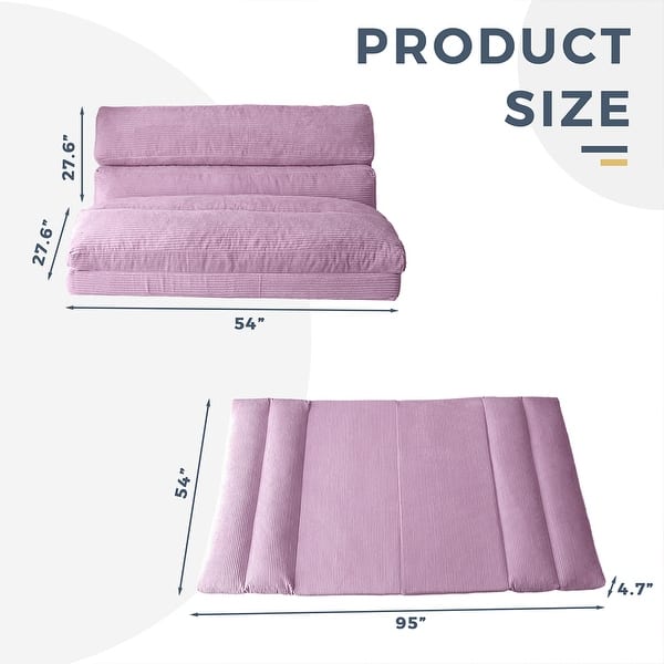 dimension image slide 2 of 26, Folding Sofa Bed,Sleeper Sofa Chair Bed Upholstered Sofa Couches