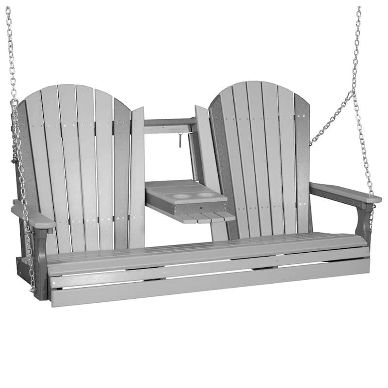 Poly Lumber Adirondack Swing - 5' - Dove Gray & Slate