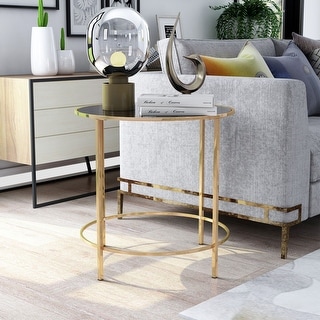 Llewellyn Contemporary 22-inch Glass Top Side Table by Furniture of America