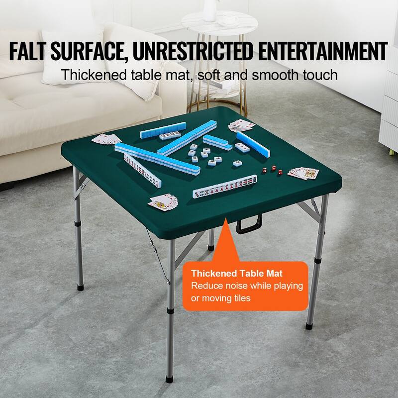 White HDPE Folding Card Table with Handle for 4 Players, Indoor or Outdoor - 34” L x 34” W x 29.13” H