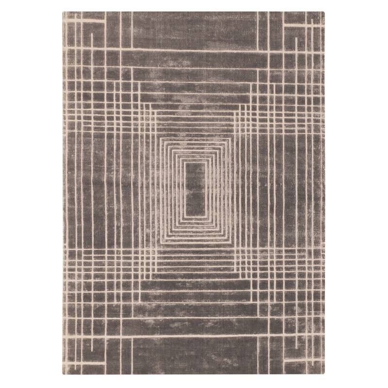 ECARPETGALLERY Hand Loomed Elysian Dark Grey Rug - 5'4 x 7'9