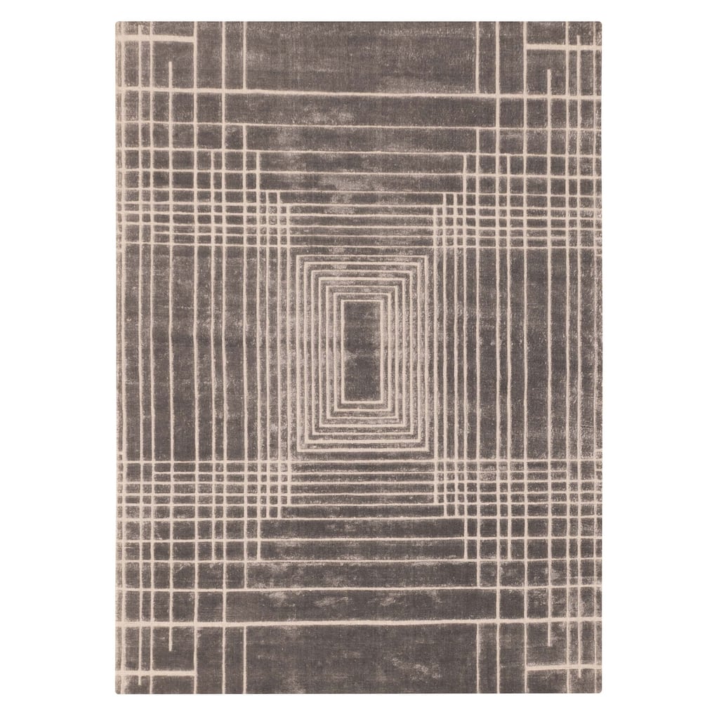 ECARPETGALLERY Hand Loomed Elysian Dark Grey Rug - 5'4 x 7'9