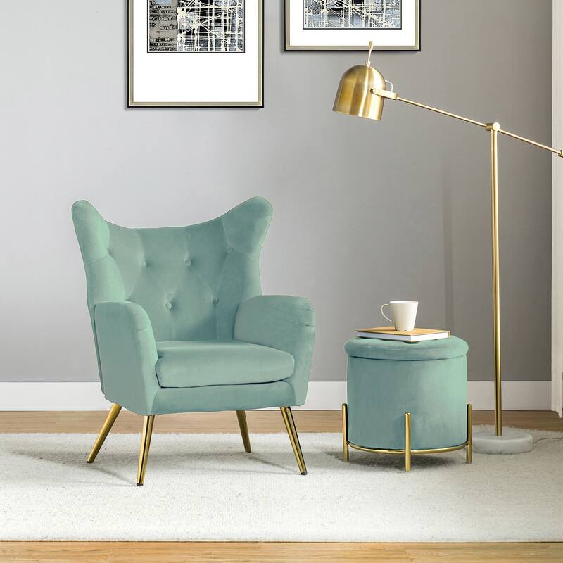 Eusebio Two Pieces Living Room Set with Metal Legs by HULALA HOME