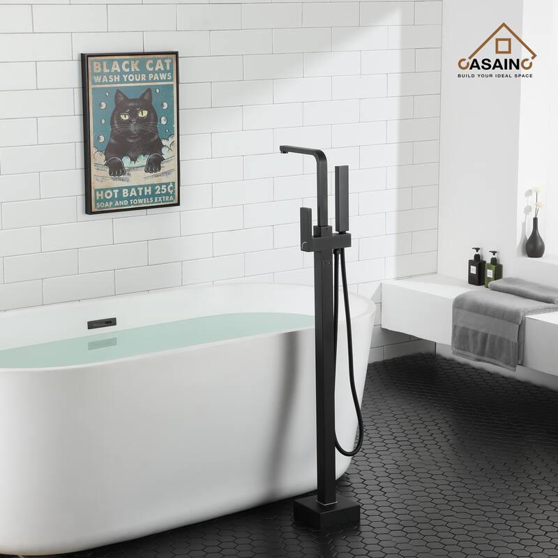 CASAINC 1-Handle Freestanding Tub Faucet with Handheld Shower Head