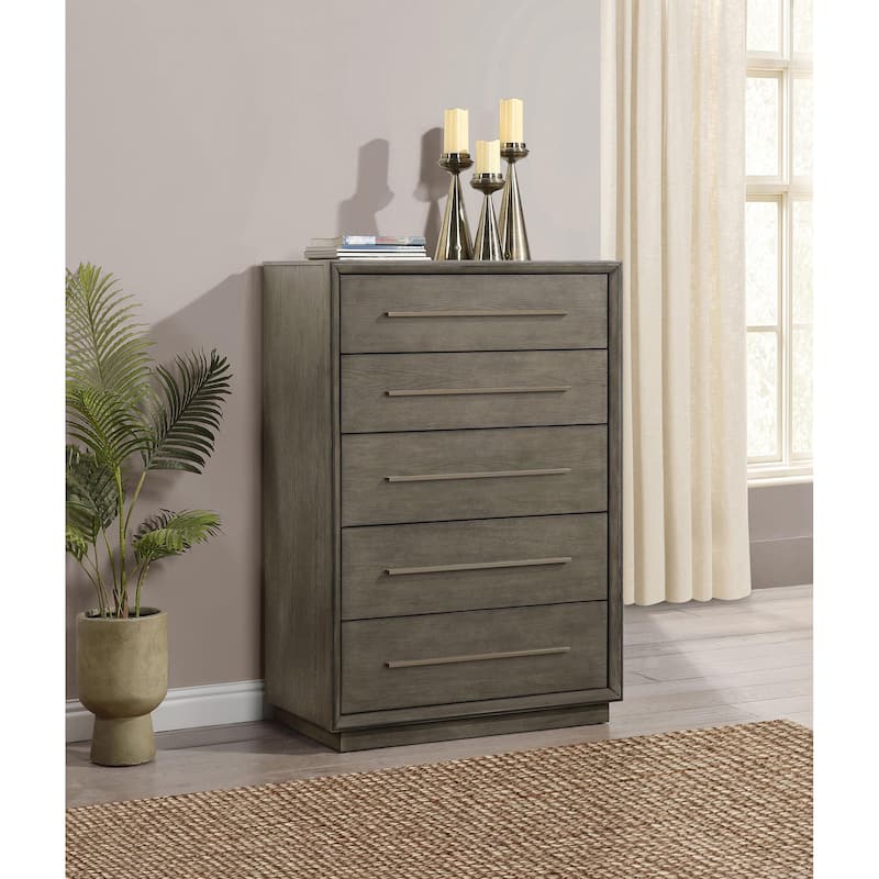 Durango 5-drawer Bedroom Chest Taupe Oak - Taupe Oak