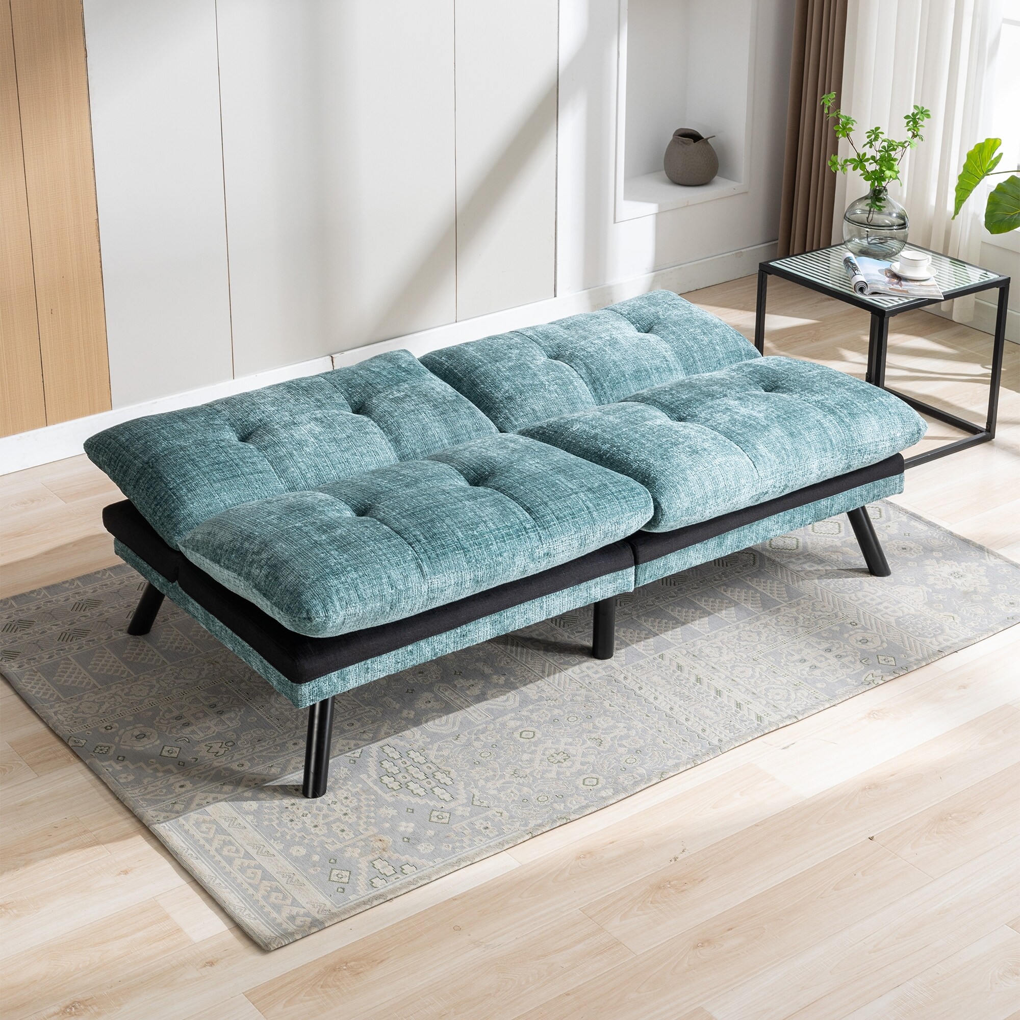 Convertible Foam Futon Couch Daybed with Adjustable Backrest