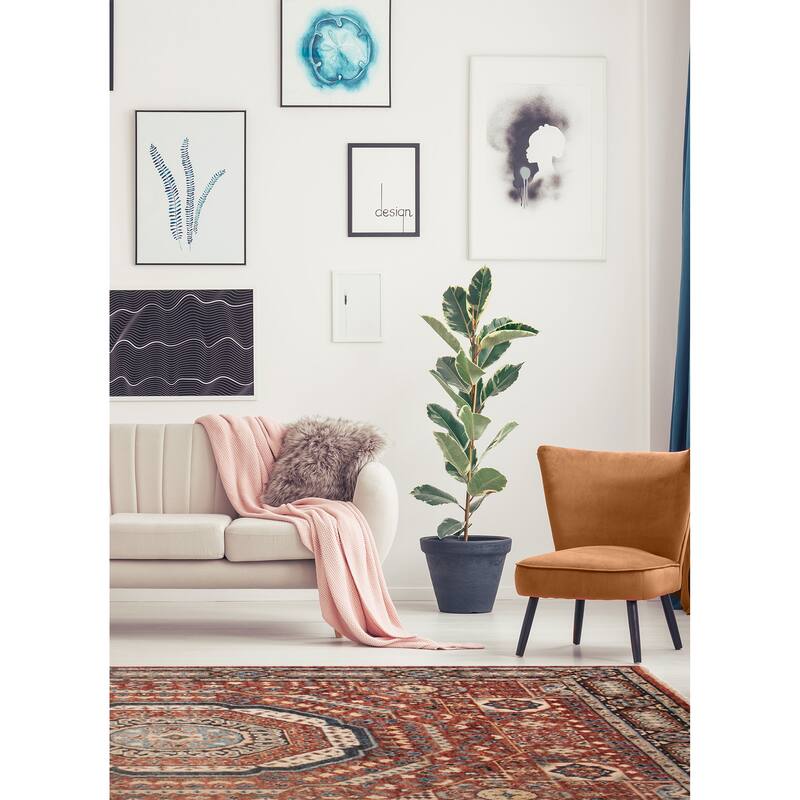 ECARPETGALLERY Hand-knotted Jules Serapi Dark Red Wool Rug - 7'9 x 9'10