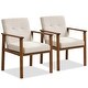 preview thumbnail 2 of 8, Costway Modern Accent Chair Upholstered Linen Fabric Armchair with 2 PCS