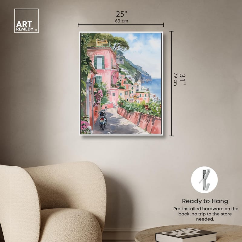 Lush Coastal Villa Canvas by Art Remedy