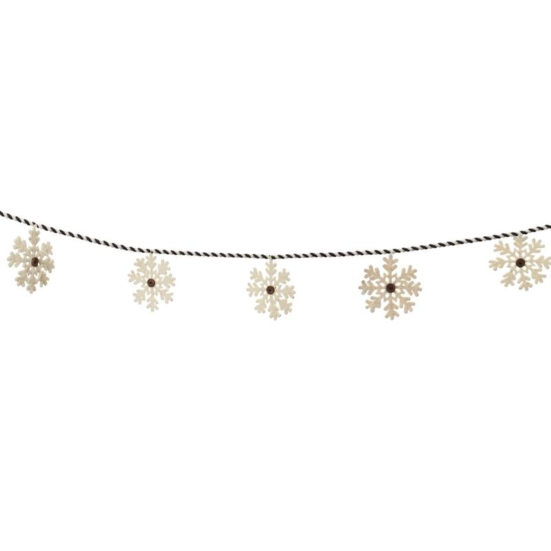 Snowflake Christmas Garlands - 5.5' x 4" - Unlit - Set of 2