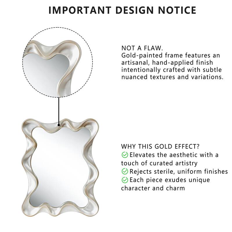 Large Asymmetrical Silver Wall Mirror - 35.4"×27.6"