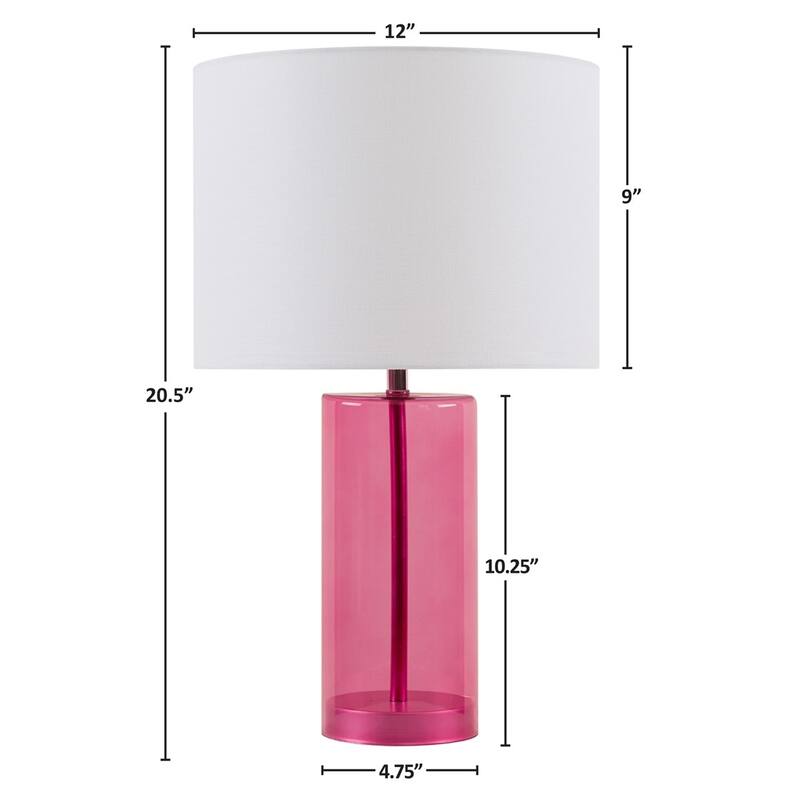 Pink Glass Table Lamp with LED Bulb Included Modern Bedroom Decor