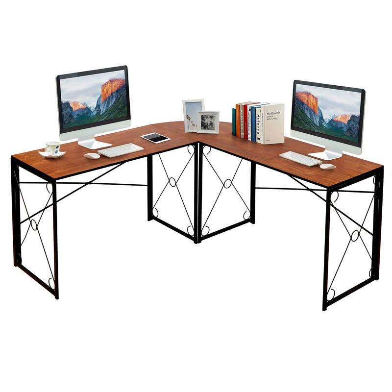 Javlergo L Shaped Gaming Desk Corner Desk Gaming Table for Home Office Computer Desk Sturdy Writing Workstation for Small Space