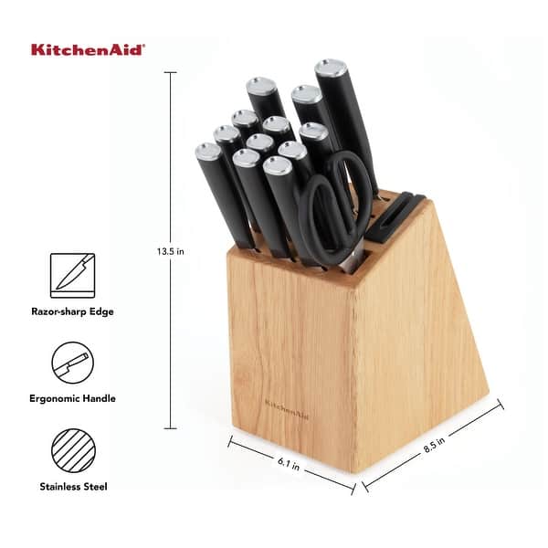 KitchenAid Classic 15Piece Block Set with Builtin Knife Sharpener