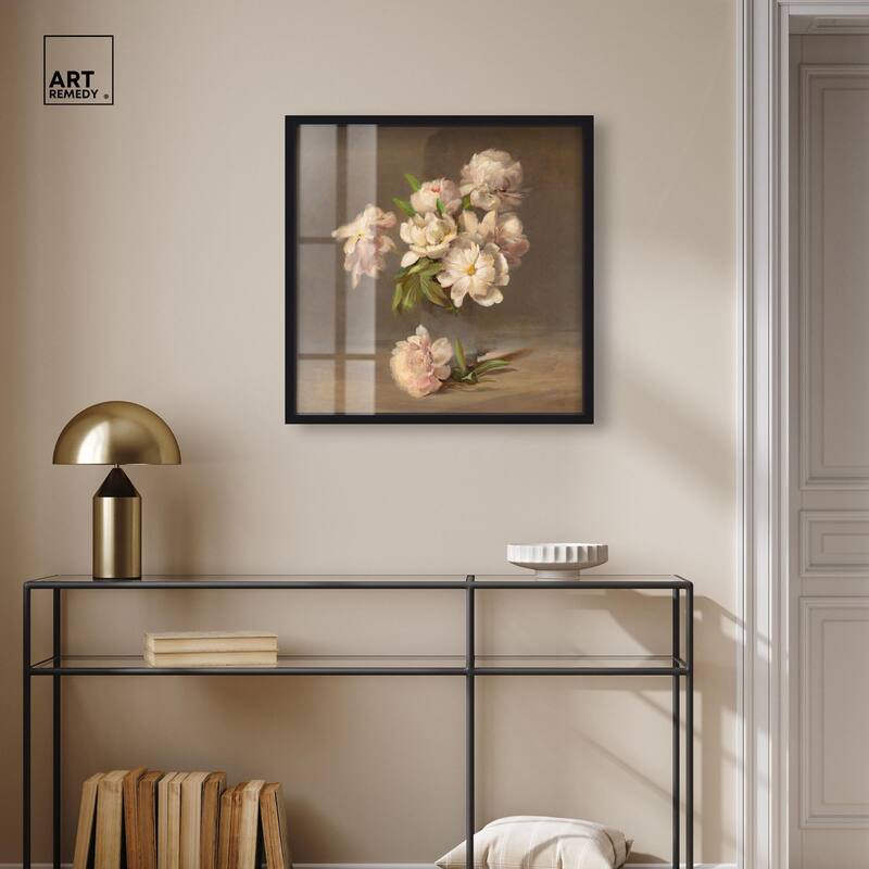 Porter Peonies in a Vase Shadowbox by Art Remedy