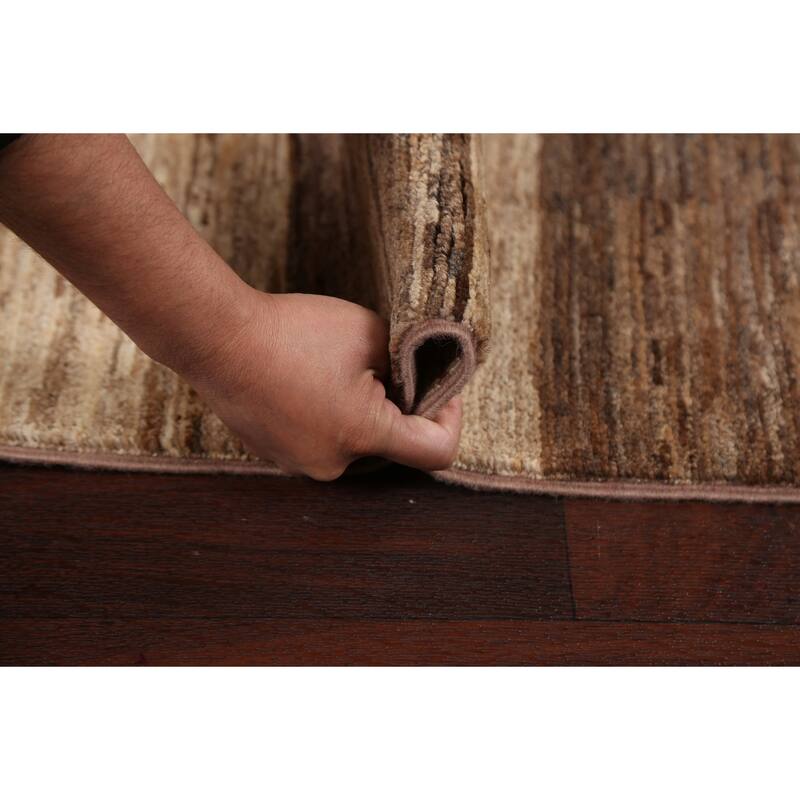 Striped Gabbeh Kashkoli Wool Area Rug Hand-knotted Contemporary Carpet - 2'9" x 4'2"