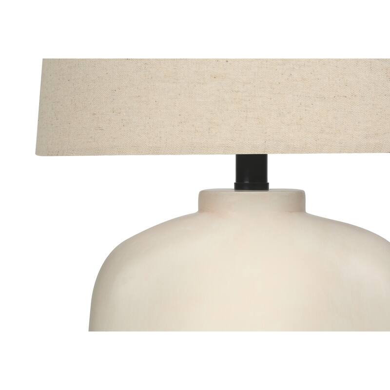 Lighting, 25"h, Table Lamp, Cream Resin, Beige Shade, Modern