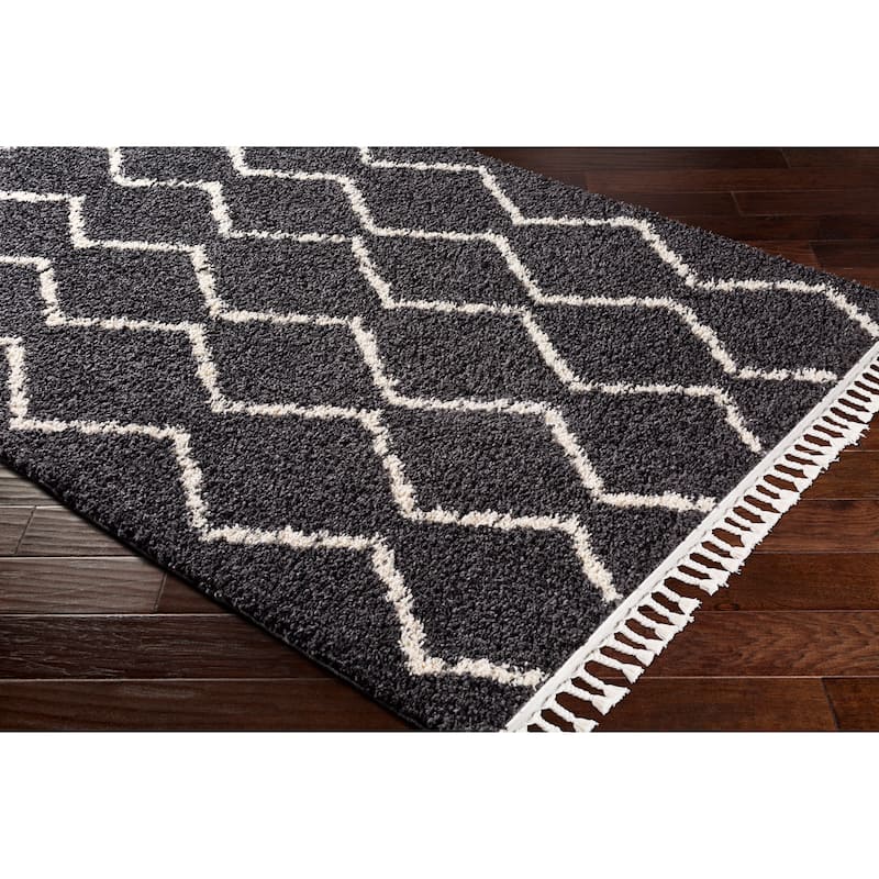 Livabliss Jada Moroccan Stripe Shag Area Rug