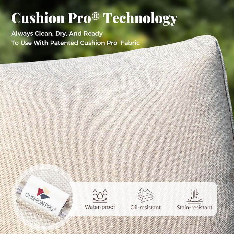 10 Piece Patio Wicker Rattan Furniture Set, Half-Moon Rattan Conversation sets with 2 X Swivel Chair Sofa and Firepit Table