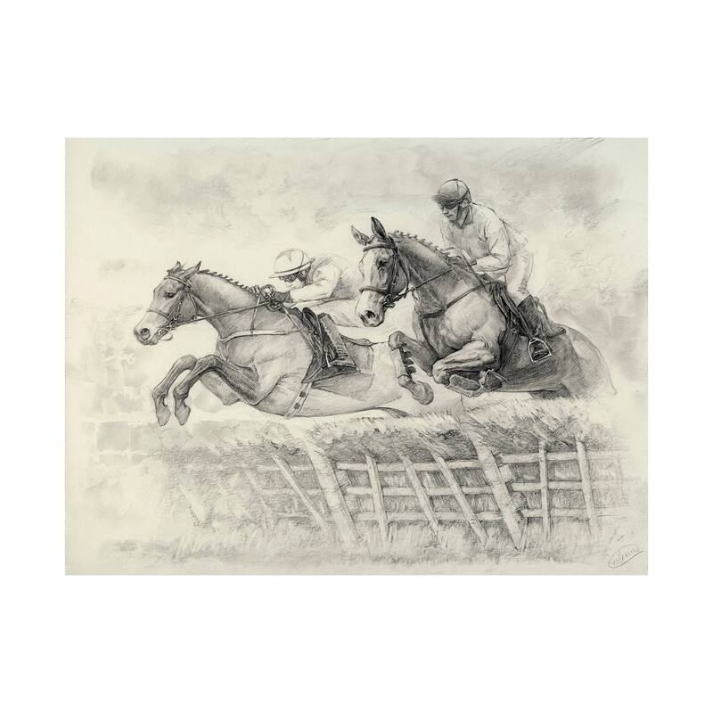 Horse Racing II (42 x 56) Canvas Art Print - Large