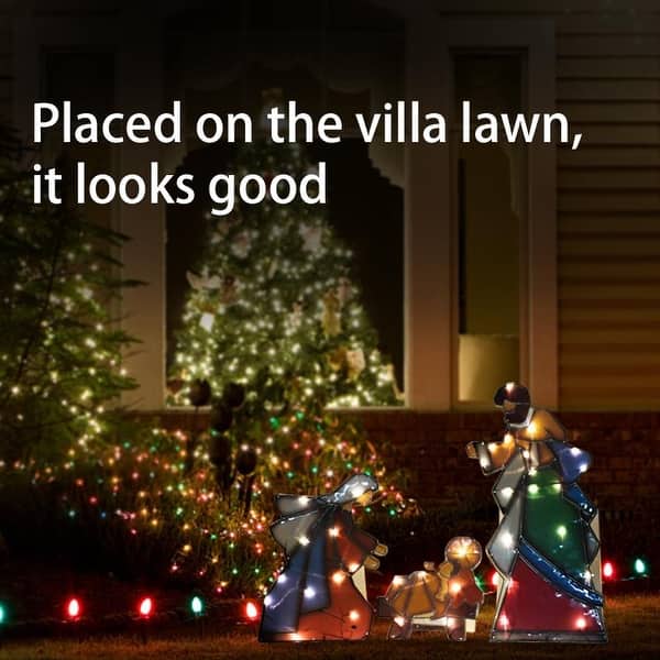 Shop Holy Family Lighted Indoor Outdoor Mosaic Nativity Christmas