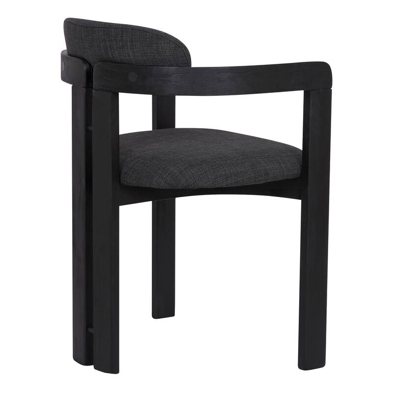 Jazmin Mid-Century Modern Upholstered Barrel Dining Chairs - Set of 2