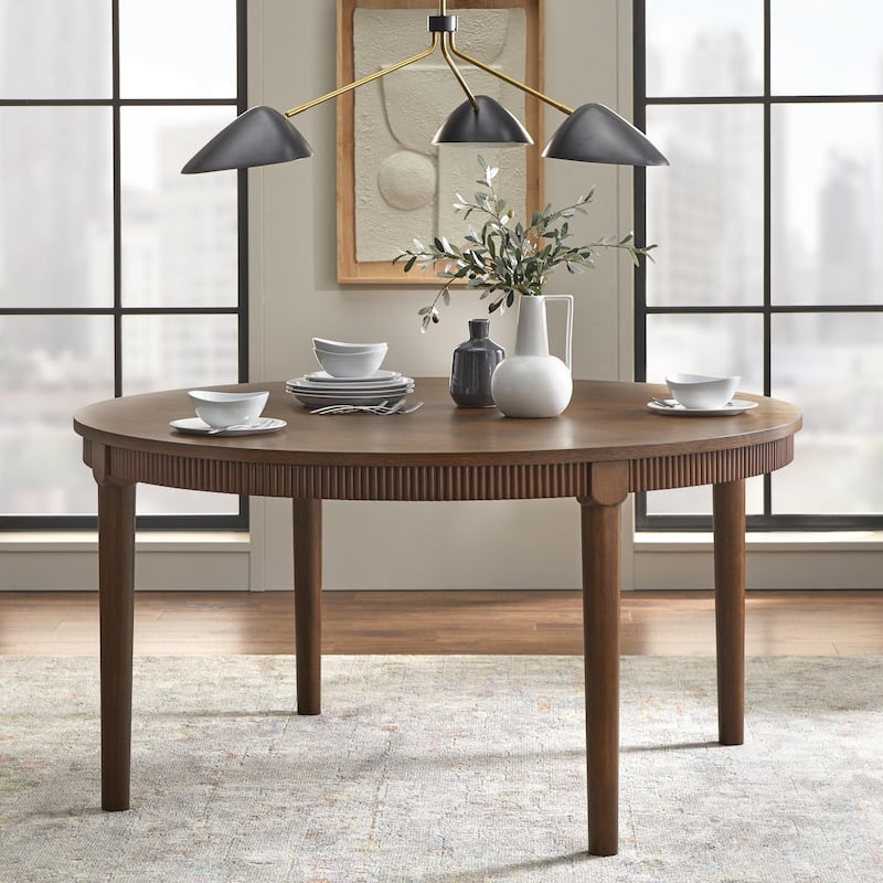 Lifestorey Astoria Fluted Dining Table - Walnut