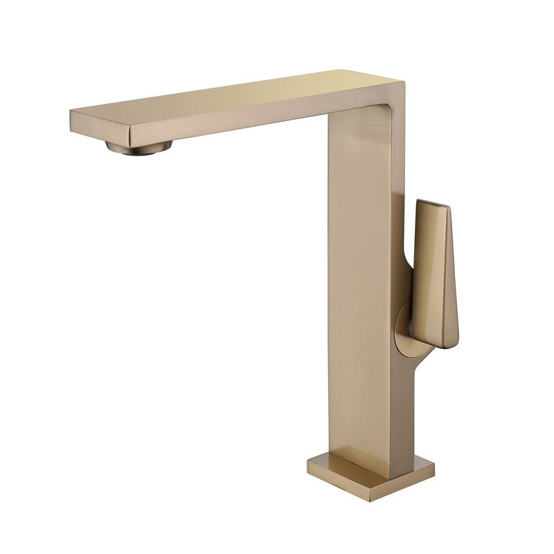 Single Handle Single Hole Deck Mounted Modern Bathroom Faucet - Brushed Gold