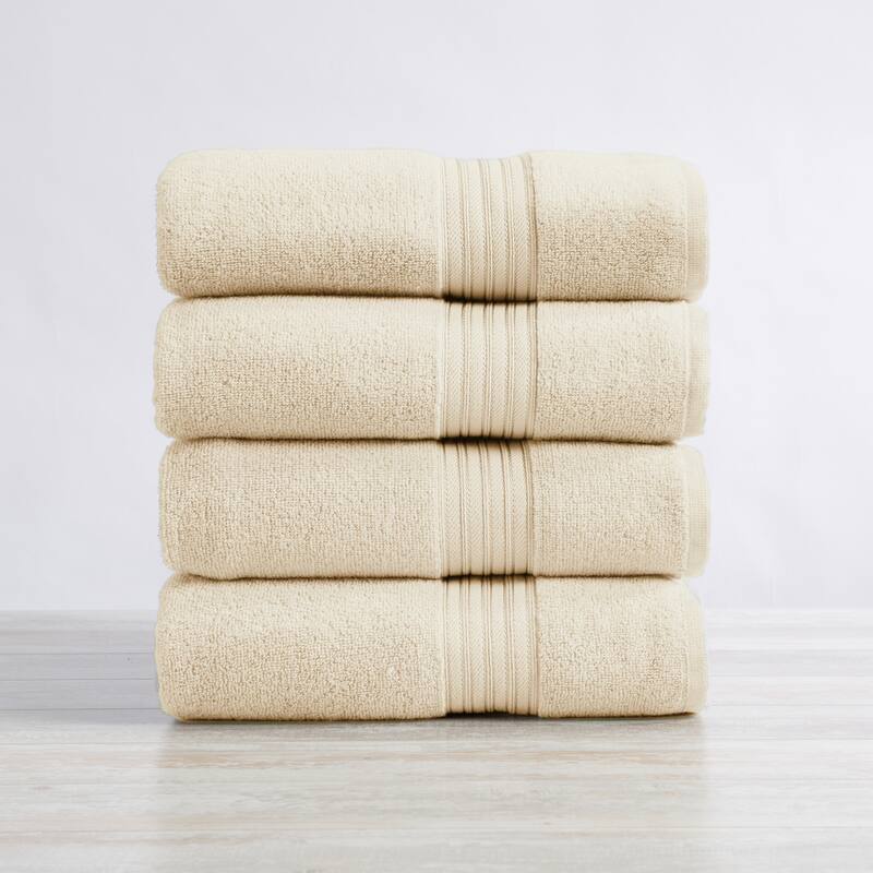 Linery & Co. Ringspun Cotton Bath Towel - Bath Towel (Pack of 4) - Ivory