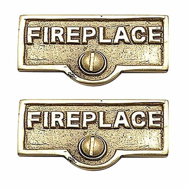 2 Switch Plate Tags FIREPLACE Name Signs Labels Brass | Renovator's Supply
