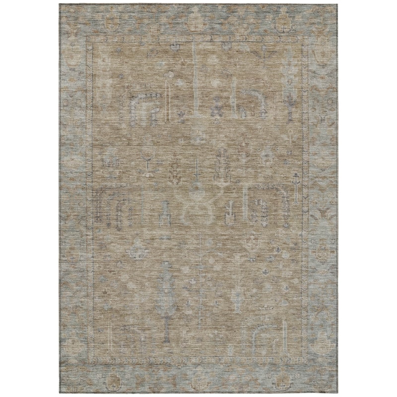 HomeRoots Oriental Traditional Rectangle Outdoor Rug