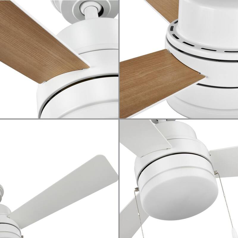 Trevina V 52 in. LED Indoor Satin White Modern Ceiling Fan with Light Kit and White Opal Shade - Medium