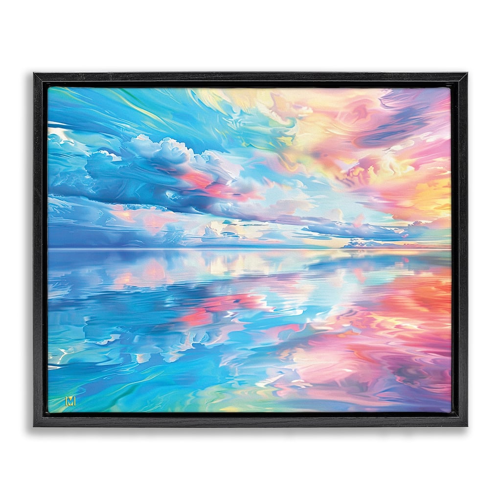 Stupell Prismatic Rainbow Sunset Framed Floater Canvas Wall Art Design By Michael Ward
