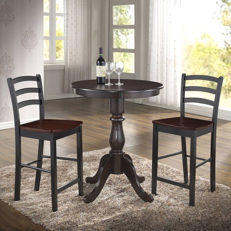 Carolina Living Fairview Round Pedestal Bar Table - Espresso 30 in.