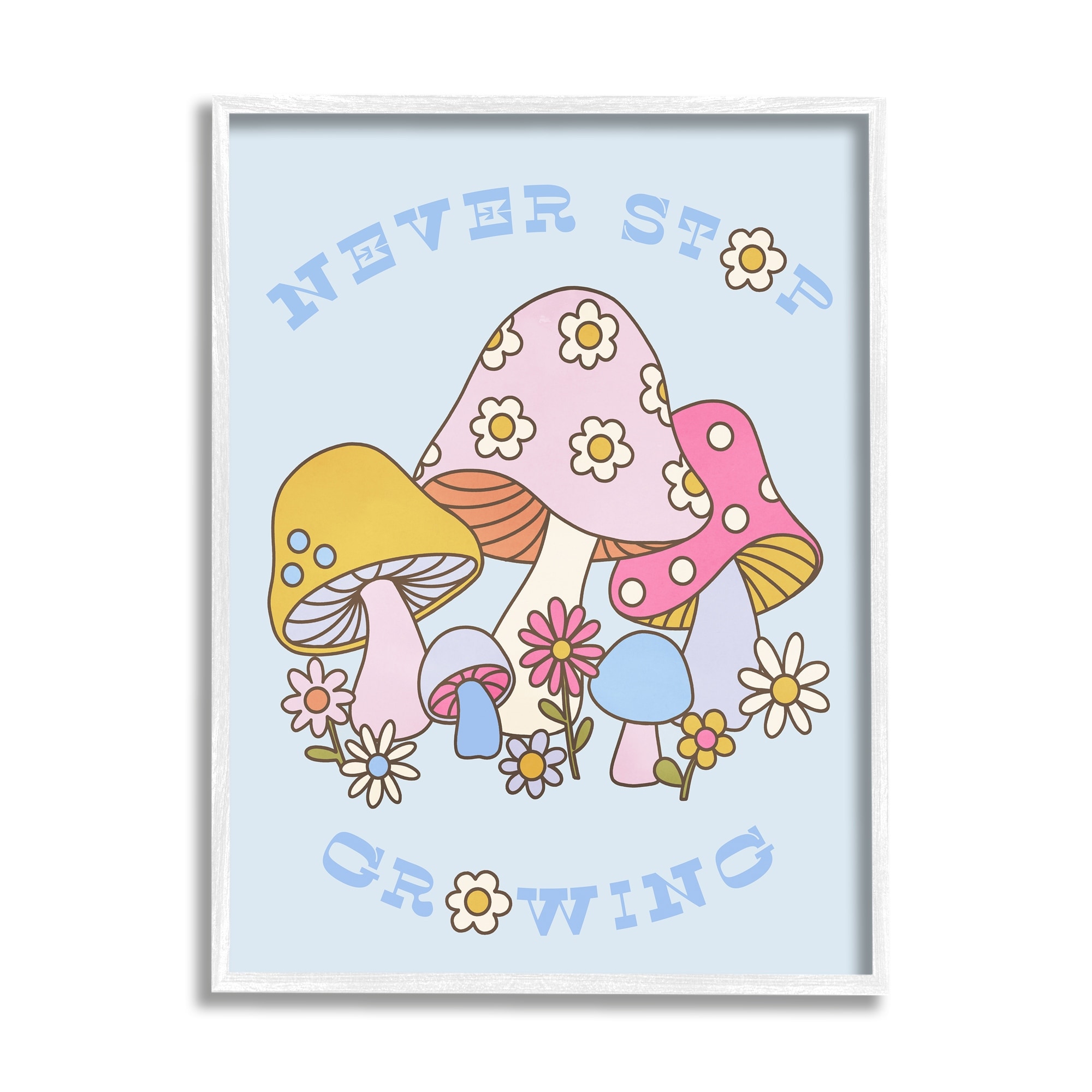 Stupell Retro Never Stop Growing Framed Giclee Art Design by Lil' Rue