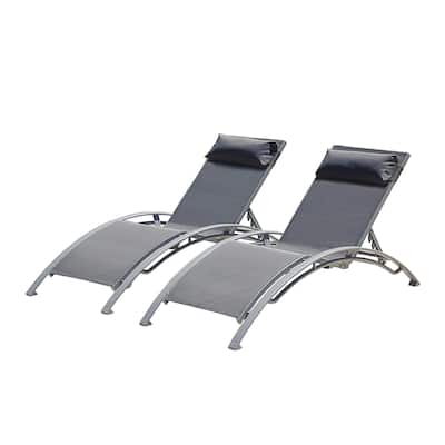 Pool Lounge Chairs Set of 2-Dark Grey (2 Lounge Chairs)