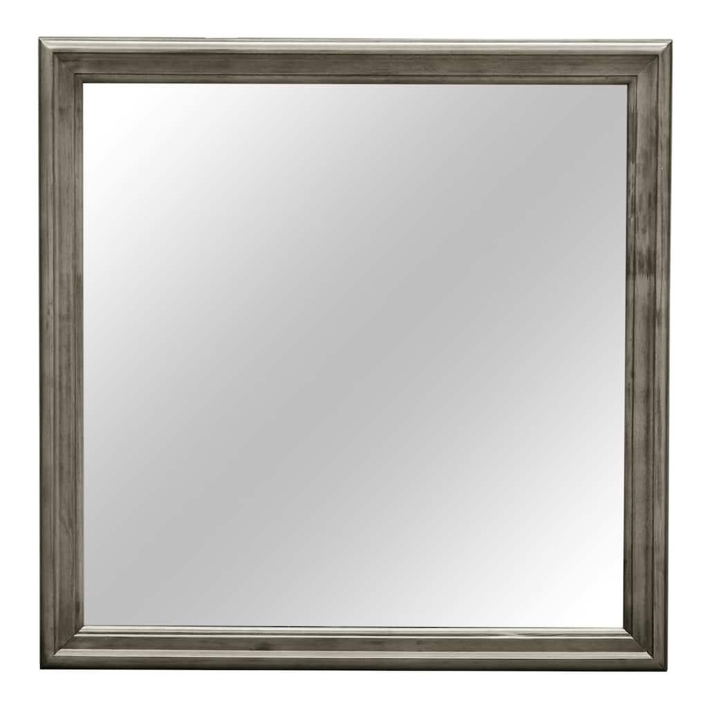 Wooden Framed Square Dresser Wall Mirror - 38" - Gray