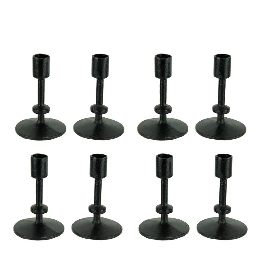 Shop Classic Black Cast Iron Candlestick Taper Candle Holder Set