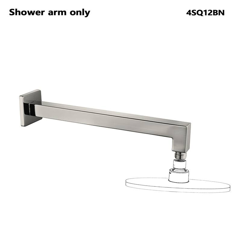 Topcraft Stainless Steel Wall Mounted Shower Arm - Brushed Nickel - 12"