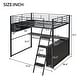 preview thumbnail 7 of 28, Full Size Loft Bed with Desk, LED Shelves, and Storage - Metal Frame with Guardrails and Ladder, Space-Saving Design for Teens