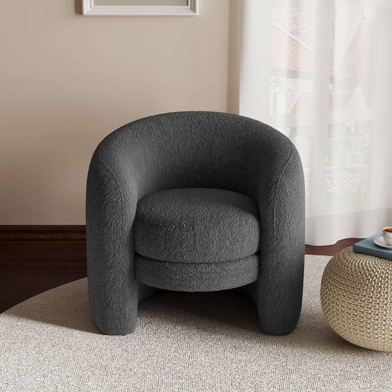 Boucle Upholstered Accent Chair (No Assembly)